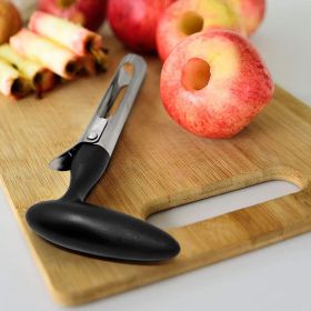 1pc Premium Apple Corer - Easy To Use Durable Apple Corer Remover For Pears; Bell Peppers; Apples - Stainless Steel; Kitchen Gadgets; Black; 7inc