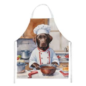 Chocolate Labrador Retriever The Chef Apron Cooking Kitchen Server Baking Crafts Gardening for Adult Women Men, Unisex, Large, Multicolor