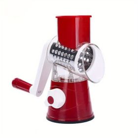 1 Set; 4in1; Vegetable Slicer; Multifunctional Fruit Slicer; Manual Food Grater; Rotary Cutter; Vegetable Grinders; Kitchen Stuff; Kitchen Gadget (Color: Red)