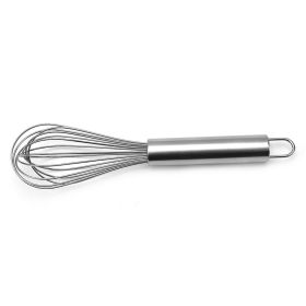 1pc Stainless Steel Whisk; Cooking Mixer; Whisk For Blending; Beating And Stirring; Enhanced Version Balloon Wire Whisk; Kitchen Gadget; 8in/10in (size: 10in Stainless Steel Egg Beater)